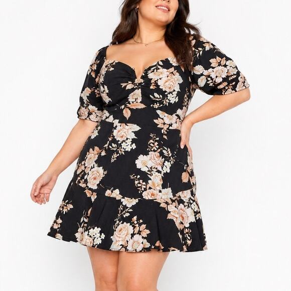 simple mini black dress Black Polka Dot Long Sleeve Dolly Mini Dress